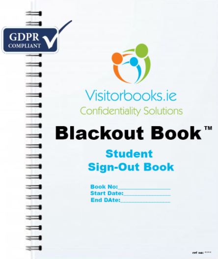GDPR Student Sign-Out Book : Blackout Book