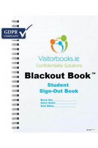 GDPR Student Sign-Out Book : Blackout Book